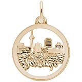 14K Gold San Antonio TX. Skyline Charm by Rembrandt Charms