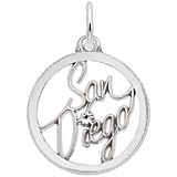 14K White Gold San Diego Faceted Charm by Rembrandt Charms