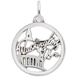 14K White Gold Washington D.C. Faceted Charm by Rembrandt Charms