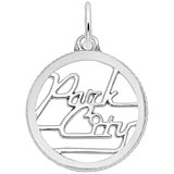 Sterling Silver Park City Utah Faceted Charm by Rembrandt Charms