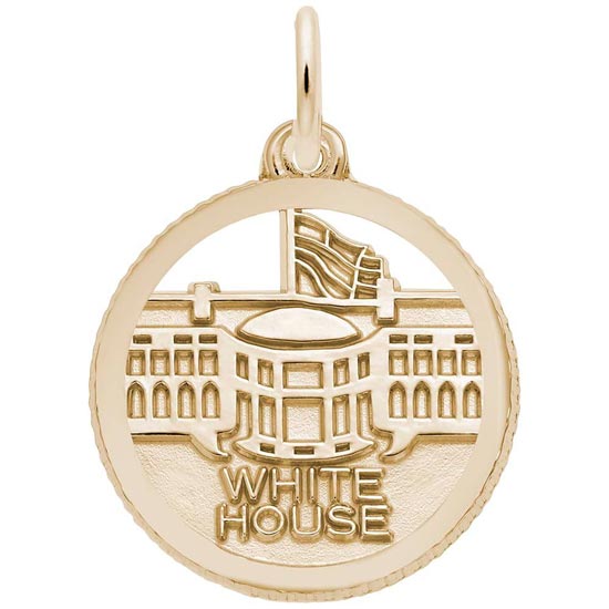 14K Gold White House Faceted Charm by Rembrandt Charms