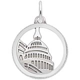 14K White Gold Capitol Building Faceted Charm by Rembrandt Charms