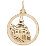 10K Gold Capitol Building Faceted Charm by Rembrandt Charms