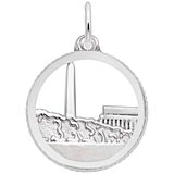 14K White Gold Washington Monument Disc Charm by Rembrandt Charms