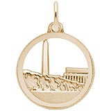 10K Gold Washington Monument Disc Charm by Rembrandt Charms