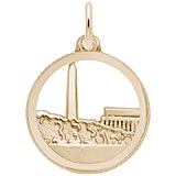 14K Gold Washington Monument Disc Charm by Rembrandt Charms