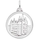 14K White Gold Mormon Temple Disc Charm by Rembrandt Charms