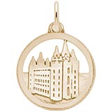 14K Gold Mormon Temple Disc Charm by Rembrandt Charms
