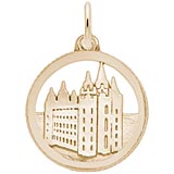 Gold Plated Mormon Temple Disc Charm by Rembrandt Charms