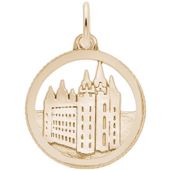 14K Gold Mormon Temple Disc Charm by Rembrandt Charms