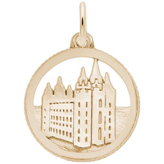 Gold Plated Mormon Temple Disc Charm by Rembrandt Charms Gold Plated Mormon Temple Disc Charm by Rembrandt Charms