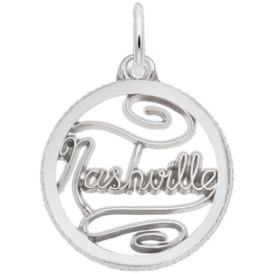 14K White Gold Nashville Faceted Disc Charm by Rembrandt Charms 14K White Gold Nashville Faceted Disc Charm by Rembrandt Charms