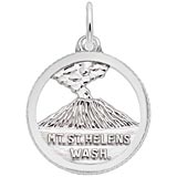14K White Gold Mt. St. Helens Washington Charm by Rembrandt Charms