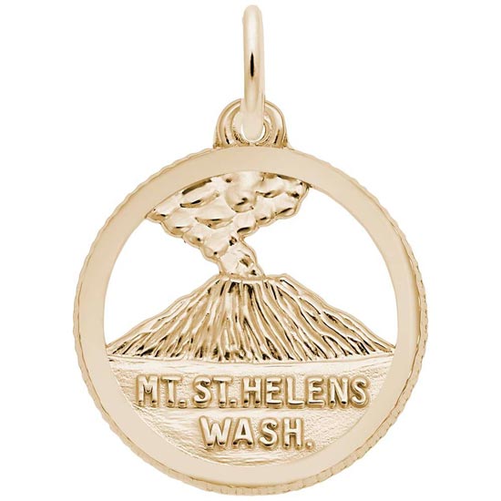 14K Gold Mt. St. Helens Washington Charm by Rembrandt Charms
