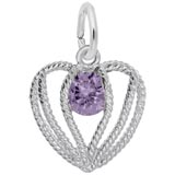 Sterling Silver Held in Love Heart - 02 Feb