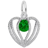 14K White Gold Held in Love Heart - 05 May