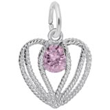 Sterling Silver Held in Love Heart - 10 Oct