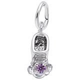Rembrandt 06 Jun Bootie Accent Charm, Sterling Silver