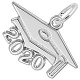 Rembrandt 2020 Graduation Cap Large Charm, Sterling Silver