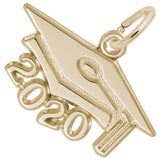 Rembrandt 2020 Graduation Cap Large Charm, 10K Yellow Gold