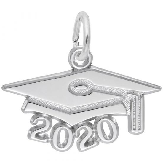Rembrandt 2020 Graduation Cap Large Charm, 14K White Gold Rembrandt 2020 Graduation Cap Large Charm, 14K White Gold