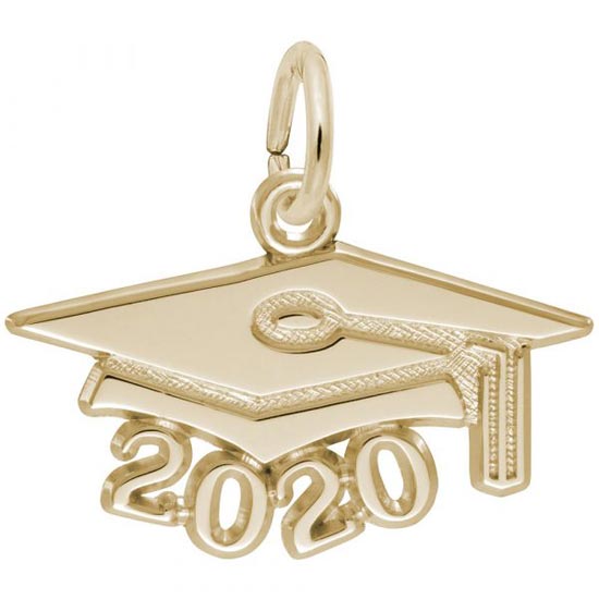 Rembrandt 2020 Graduation Cap Large Charm, 14K Yellow Gold