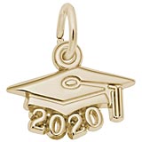 Rembrandt 2020 Graduation Cap Accent Charm, Gold Plate