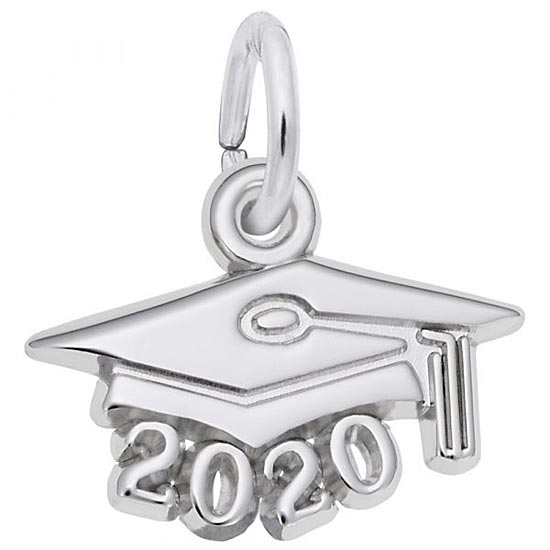 Rembrandt 2020 Graduation Cap Accent Charm, Sterling Silver Rembrandt 2020 Graduation Cap Accent Charm, Sterling Silver