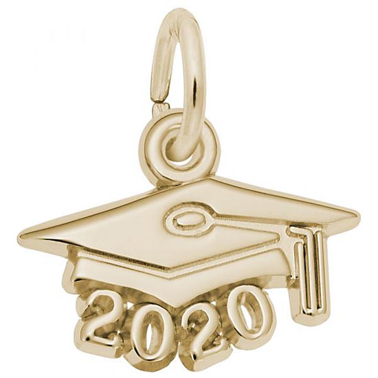Rembrandt 2020 Graduation Cap Accent Charm, Gold Plate Rembrandt 2020 Graduation Cap Accent Charm, Gold Plate