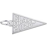 Rembrandt Charms Class of 2020 Banner Charm in 14K White Gold