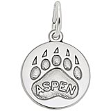 14K White Gold Bear Paw Charm - Aspen
