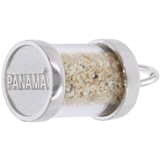14K White Gold Panama Sand Capsule Charm by Rembrandt Charms