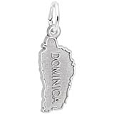 14K White Gold Dominica Map with Border Charm