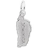 Sterling Silver Dominica Map with Border Charm