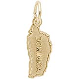 Gold Plate Dominica Map with Border Charm
