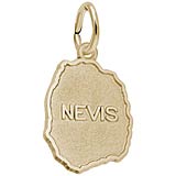 Gold Plate Nevis Map Charm