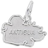 14K White Gold Antigua Map Charm