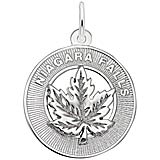 Sterling Silver Niagara Falls Maple Leaf Ring Charm