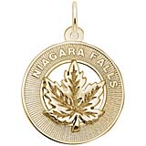 10K Gold Niagara Falls Maple Leaf Ring Charm