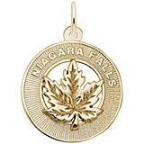 14K Gold Niagara Falls Maple Leaf Ring Charm