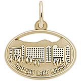 Gold Plate Chateau Lake Louise Oval Disc Charm