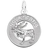 14K White Gold Nova Scotia Moose Ring Charm by Rembrandt Charms