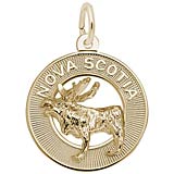Gold Plate Nova Scotia Moose Ring Charm by Rembrandt Charms