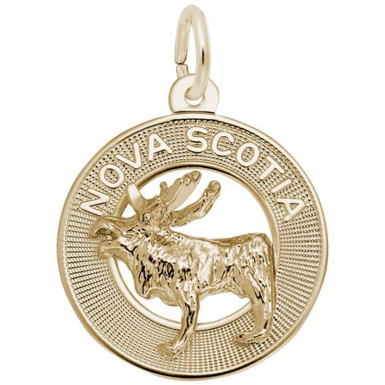 14K Gold Nova Scotia Moose Ring Charm by Rembrandt Charms