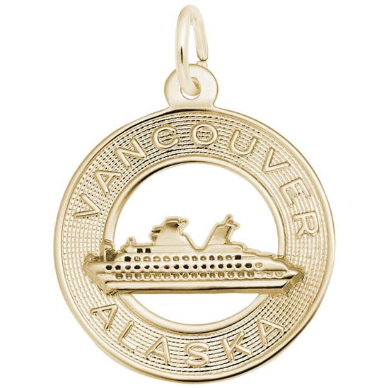 14k Gold Vancouver Alaska Cruise Charm by Rembrandt Charms