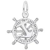 Sterling Silver Small Anchor & Ships Wheel Charm