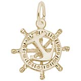 10K Gold Small Anchor & Ships Wheel Charm