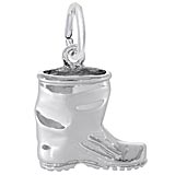 14K White Gold Rubber Boot Charm