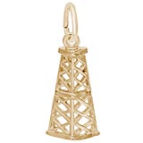 Gold Plate Oil Rig Charm
