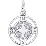 Sterling Silver Nautical Compass Charm